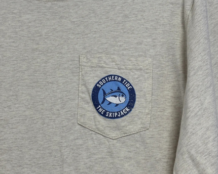 Southern Tide Grey Skipjack Graphic Pocket Tee