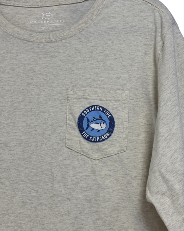 Southern Tide Grey Skipjack Graphic Pocket Tee