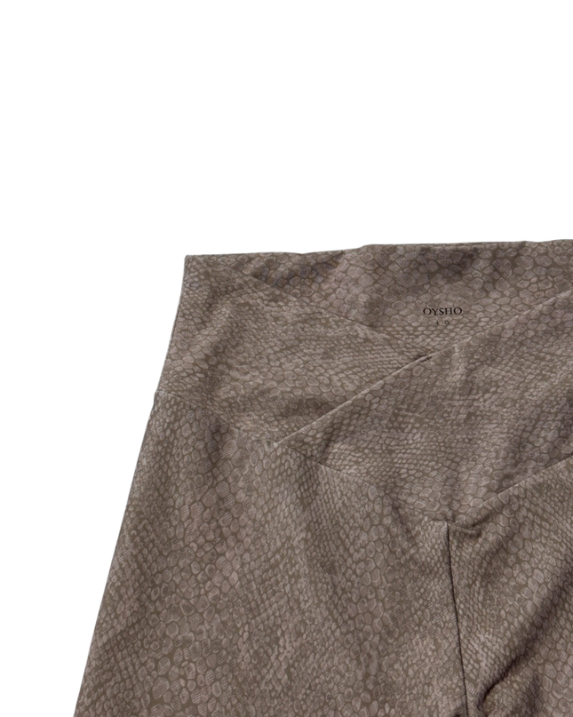 OYSHO Snake Print Crossover Waist Leggings