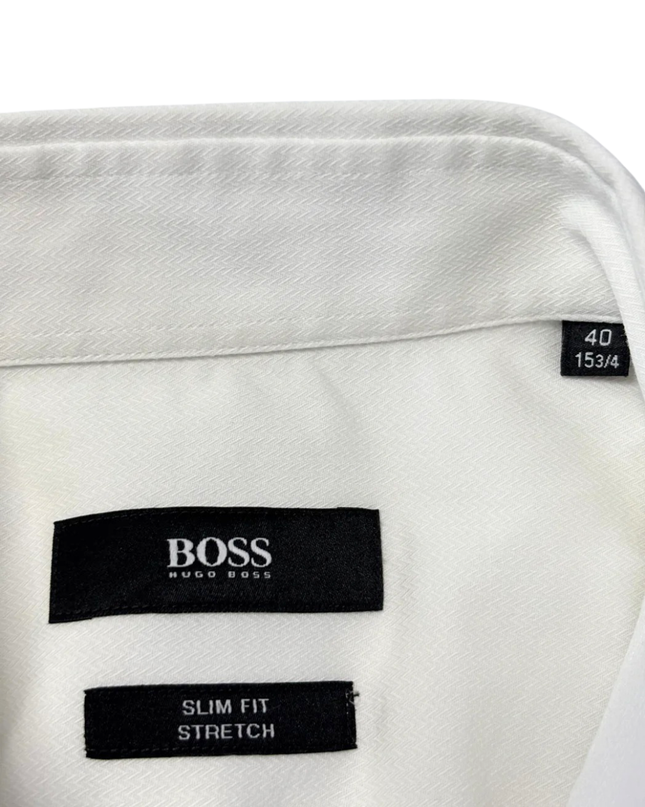 Hugo Boss White Slim Fit Stretch Dress Shirt