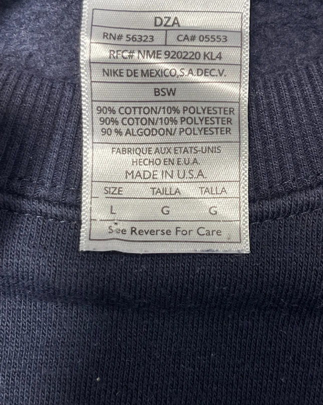 Vintage Nike Navy Embroidered Block Letter Sweatshirt