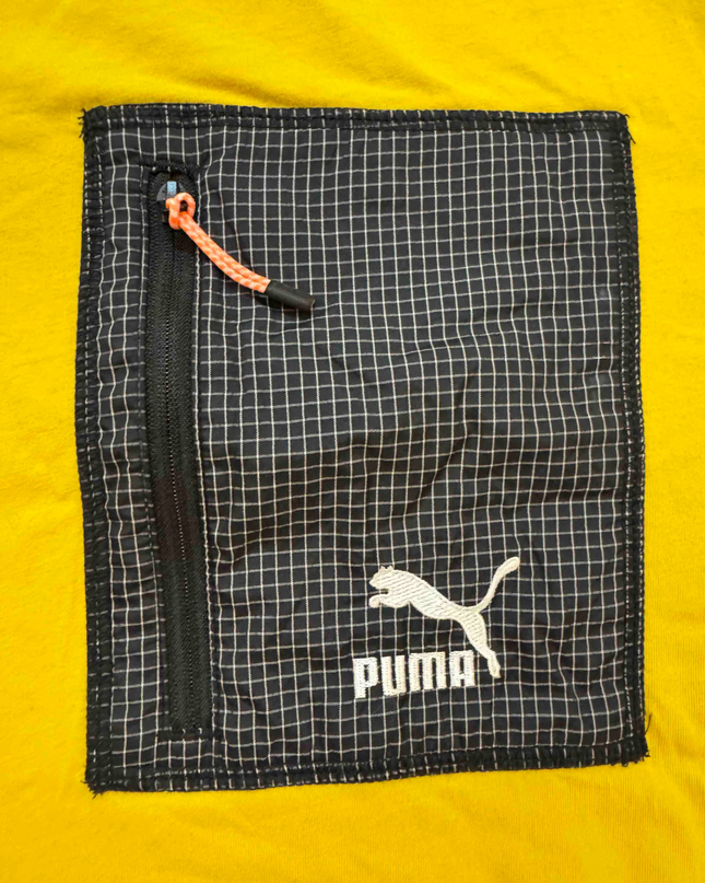 Puma Grid Utility Pocket Mustard Yellow T-Shirt - M
