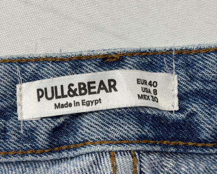 Pull & Bear Blue Carpenter Utility Wide Leg Jeans
