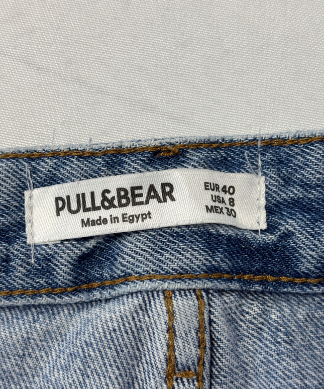 Pull & Bear Blue Carpenter Utility Wide Leg Jeans