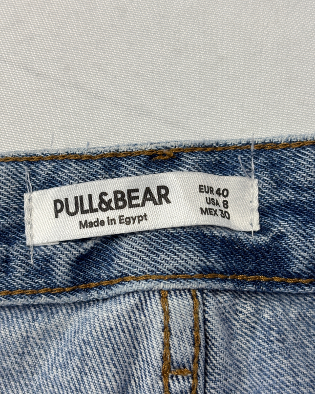 Pull & Bear Blue Carpenter Utility Wide Leg Jeans