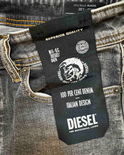 Diesel Sleenker Skinny Fit Charcoal Washed Jeans - S | Waist: 30" | With Tags