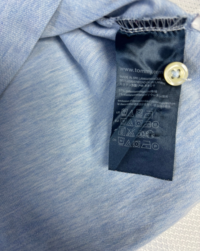 Tommy Hilfiger Light Blue Slim Fit Short Sleeve Polo Shirt