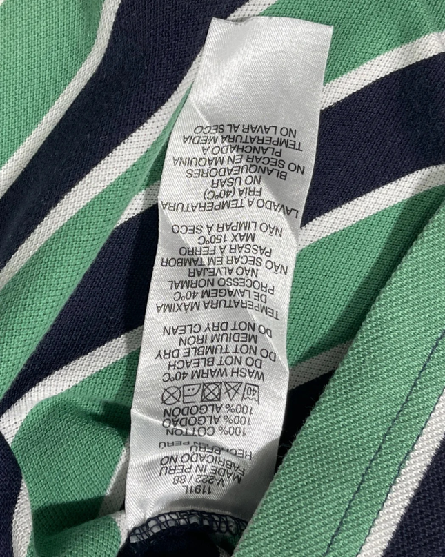Lacoste Green/Navy Striped Polo Shirt
