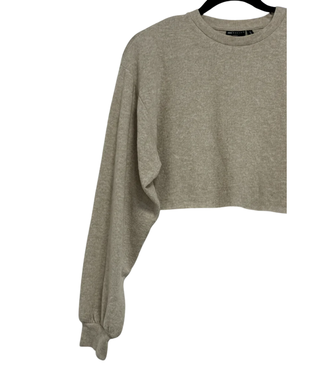 ASOS DESIGN Beige Long Sleeve Cropped Knit Top