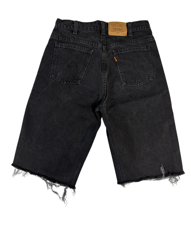 Levi's Black Vintage 634 Orange Tab Cut-Off Denim Shorts