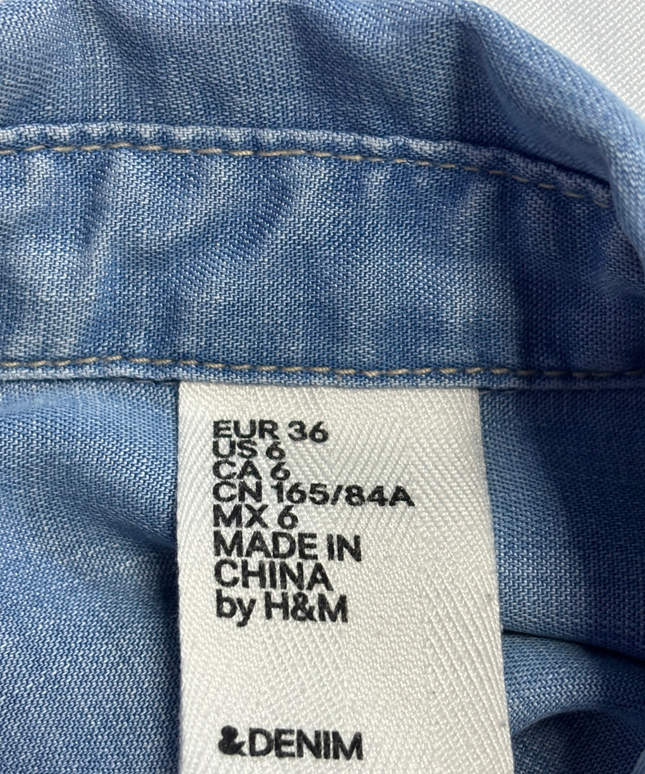 H&M Blue Denim Button-Down Shirt Dress