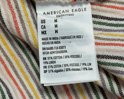 American Eagle Multicolor Striped Linen Blend Halter Top
