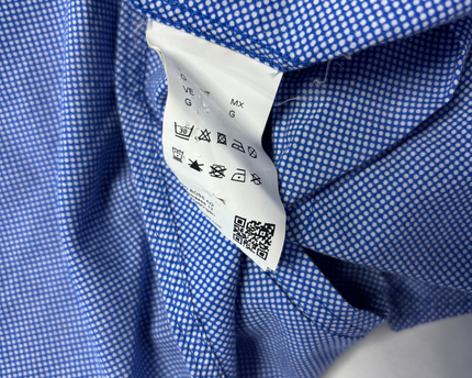 Boss Blue Slim Fit Micro-Pattern Button-Down Shirt
