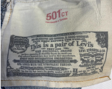 Levi's 501 CT Blue Customized Tapered Denim Cut-Off Shorts