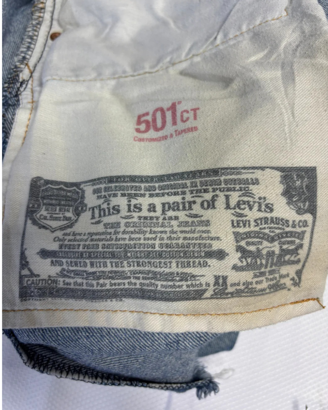 Levi's 501 CT Blue Customized Tapered Denim Cut-Off Shorts