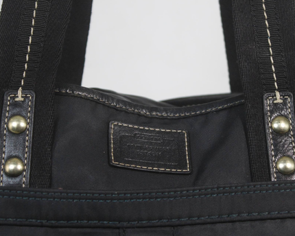 Coach Black Nylon and Leather Tote Bag