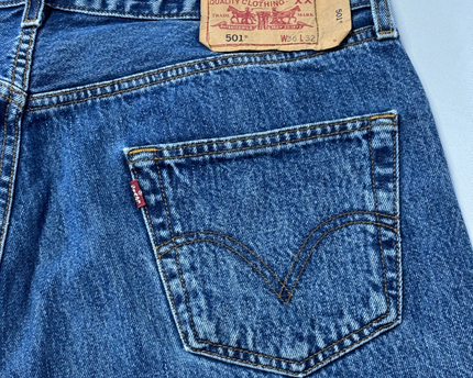 Levi's Blue 501 Original Straight Leg Button Fly Jeans