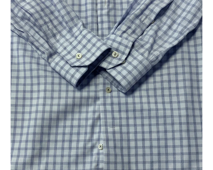 ETON Blue Checked Slim Fit Dress Shirt