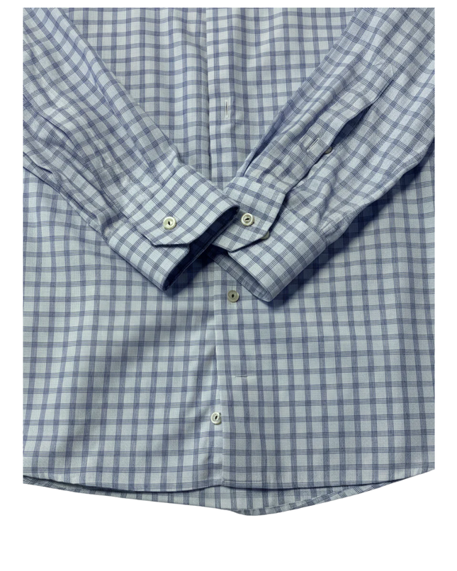 ETON Blue Checked Slim Fit Dress Shirt