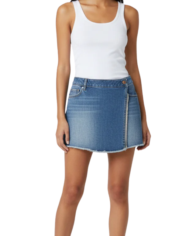 Abercrombie Kids Blue Denim Wrap Skort