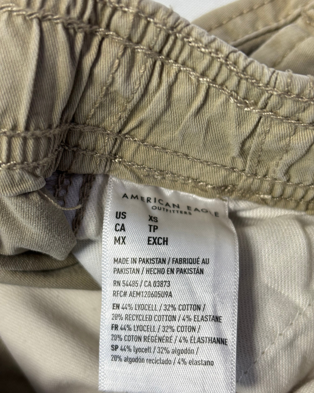American Eagle Men's Khaki Chino Flex Drawstring Shorts