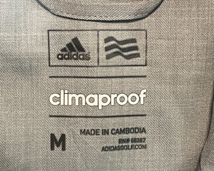 Adidas Grey Climaproof Golf Full-Zip Sports Jacket