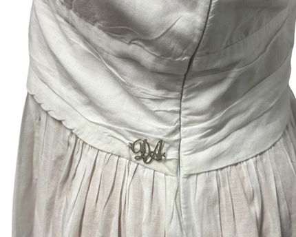 DANIELE ALESSANDRINI White Tiered Halter Maxi Dress