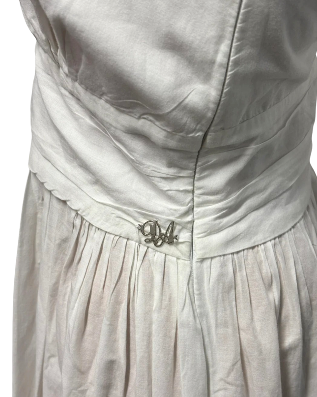 DANIELE ALESSANDRINI White Tiered Halter Maxi Dress