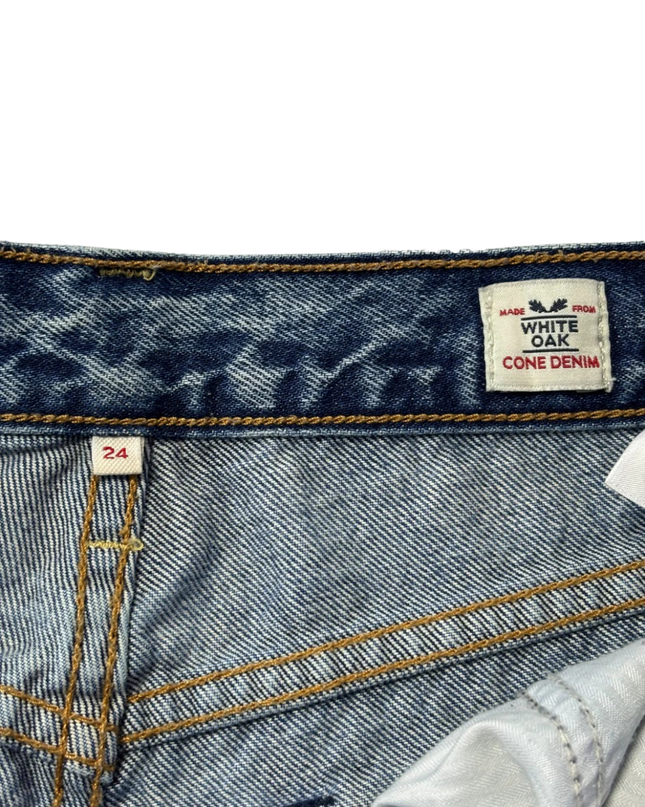 Levi's Blue Distressed High-Rise Straight Leg Jeans