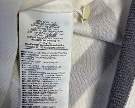 Nike White and Grey Striped Performance Polo Shirt