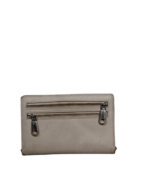 DKNY Beige Saffiano Leather Multi-Zip Wallet