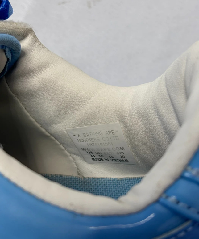 BAPE Blue Patent Leather Bape Sta Low-Top Sneakers