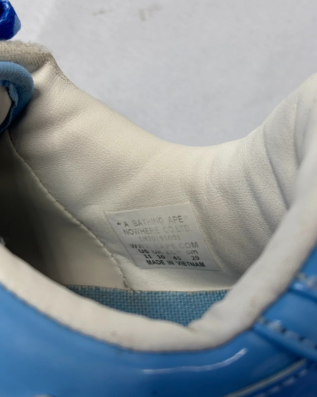 BAPE Blue Patent Leather Bape Sta Low-Top Sneakers