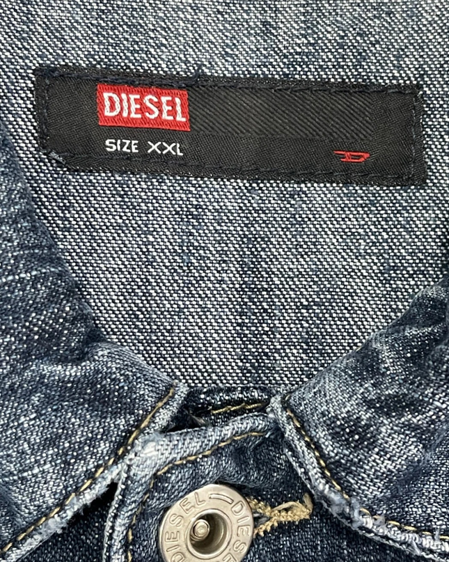 Diesel Blue Distressed Faded Denim Jacket