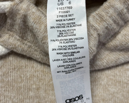 ASOS DESIGN Beige Marl Knit Drawstring Jogger Pants