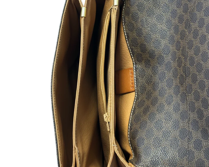 Celine Brown Macadam Monogram Crossbody Bag