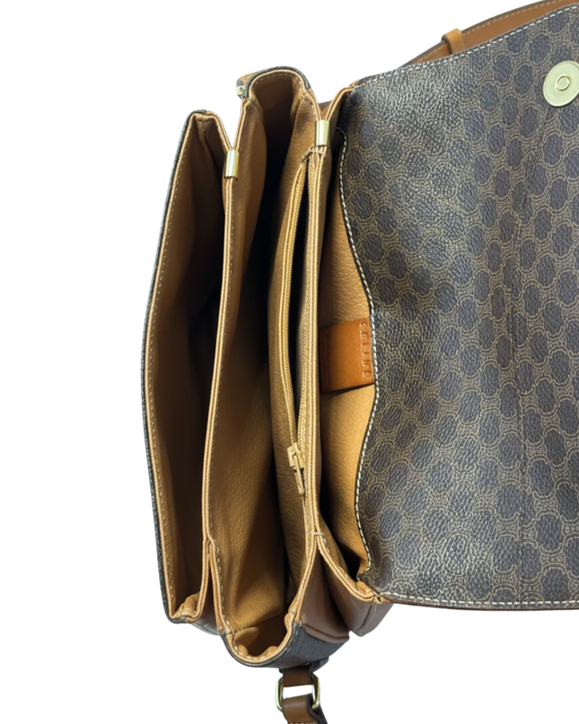 Celine Brown Macadam Monogram Crossbody Bag