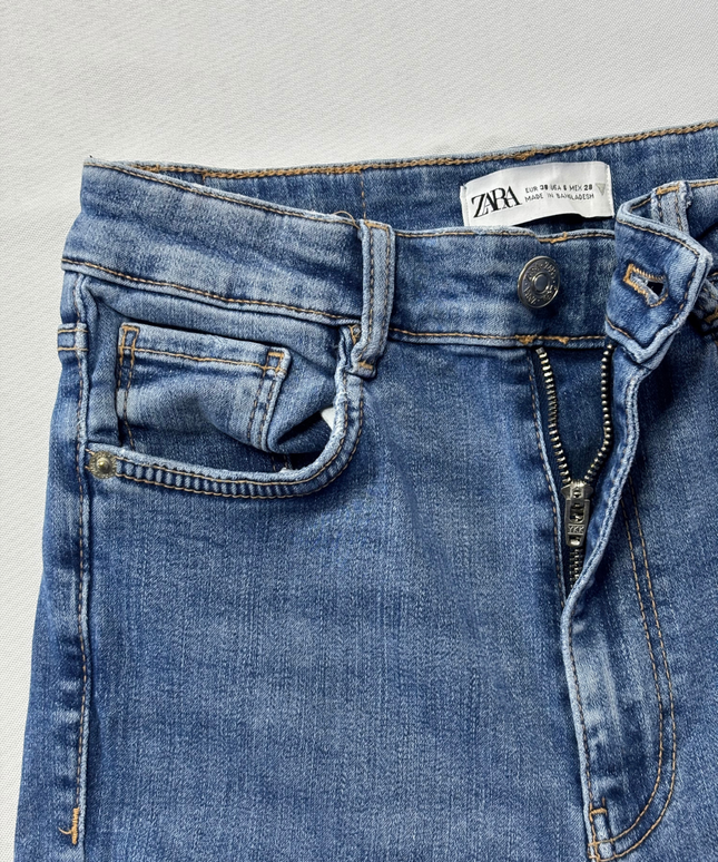Zara Blue High-Waisted Skinny Jeans