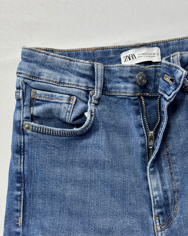 Zara Blue High-Waisted Skinny Jeans