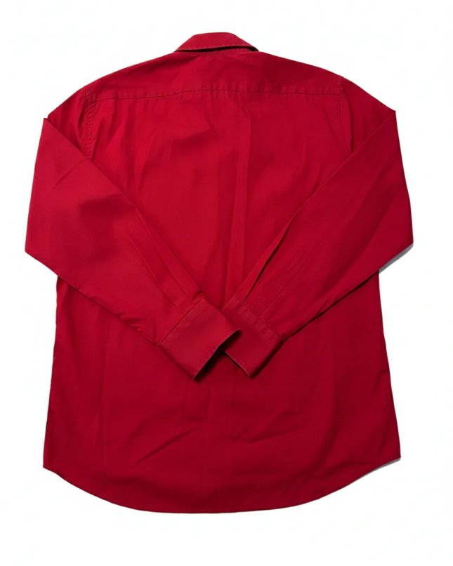 Hugo Boss Red Long Sleeve Button-Up Dress Shirt