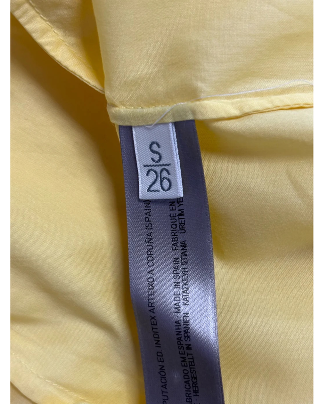 Uterqüe Yellow Oversized Cotton Blouse
