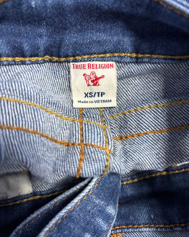 True Religion Blue Denim Overalls Jumpsuit