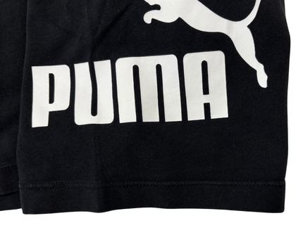 Puma Black High-Waist Logo Print Biker Shorts - XS | Waist: 24"