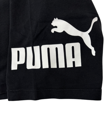 Puma Black High-Waist Logo Print Biker Shorts - XS | Waist: 24"