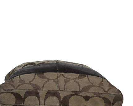 Coach Brown Signature Monogram Canvas Hobo Bag