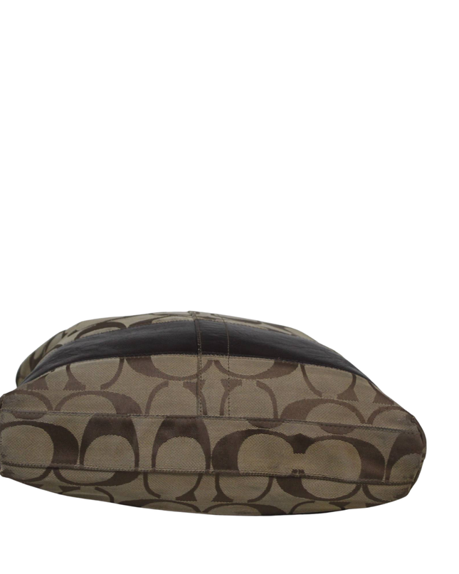 Coach Brown Signature Monogram Canvas Hobo Bag