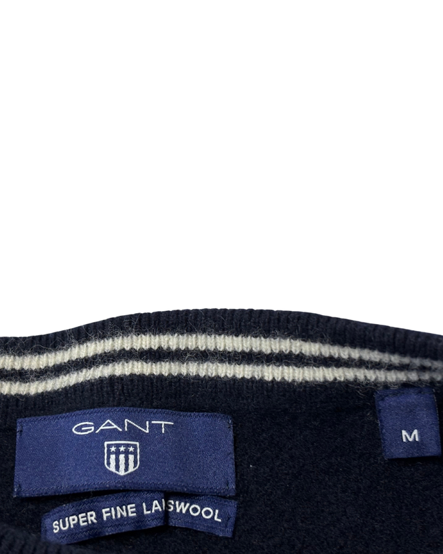 Gant Navy Blue Super Fine Lambswool Crewneck Sweater