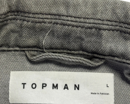 Topman Grey Cotton Denim Jacket