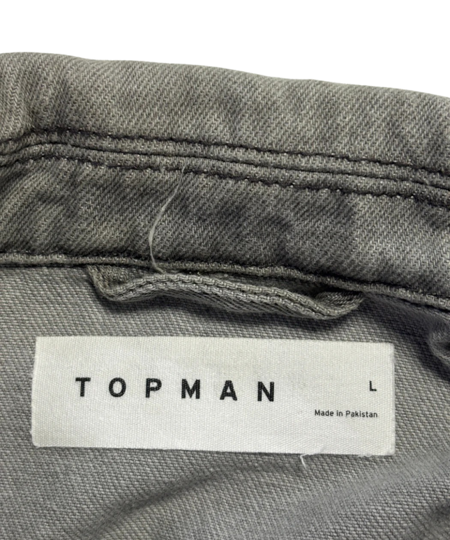 Topman Grey Cotton Denim Jacket