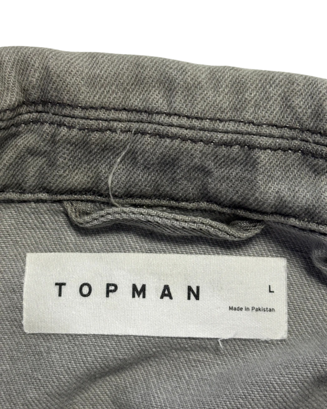 Topman Grey Cotton Denim Jacket